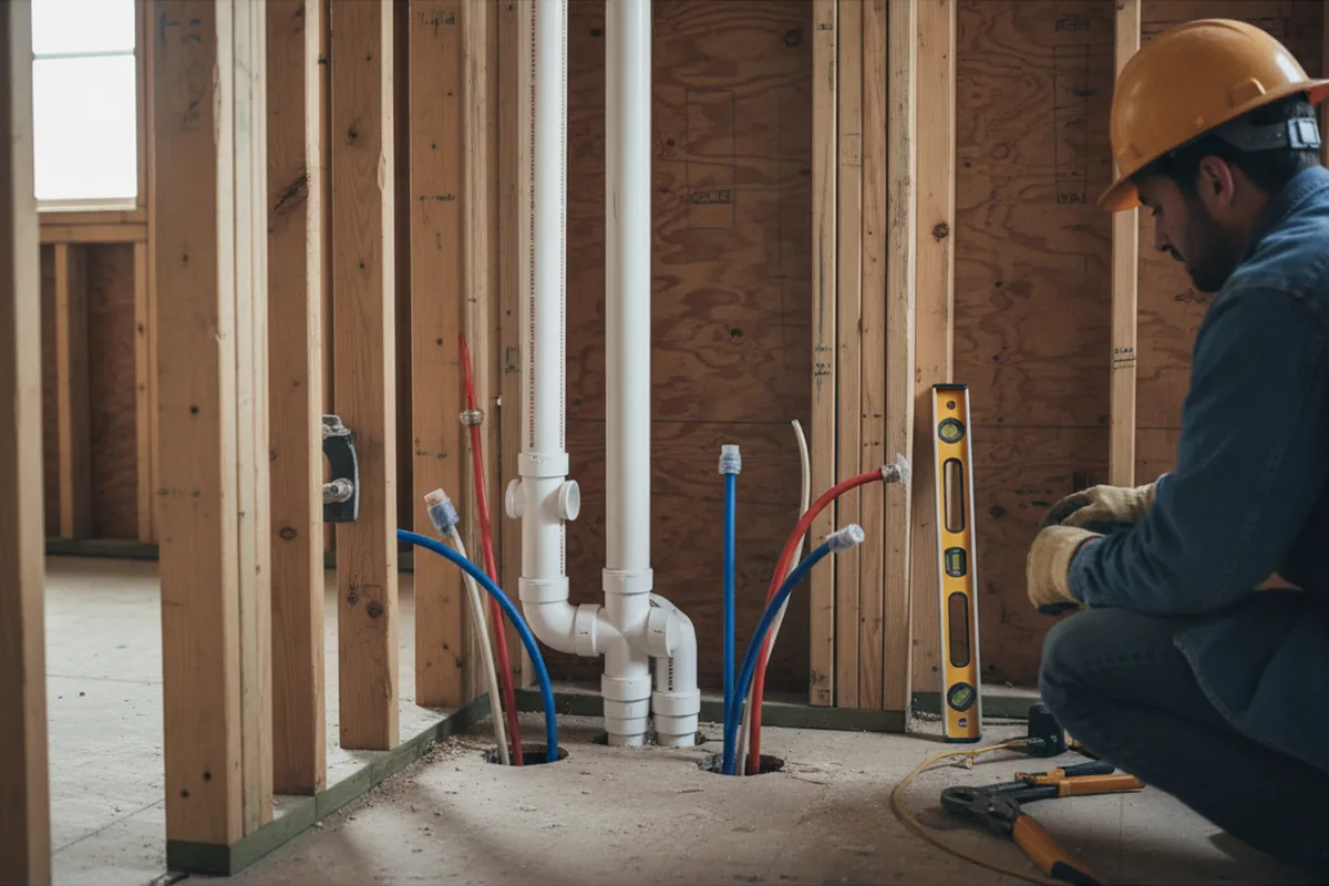 Drain and supply rough-in during Garbage Disposal Repair in Argos